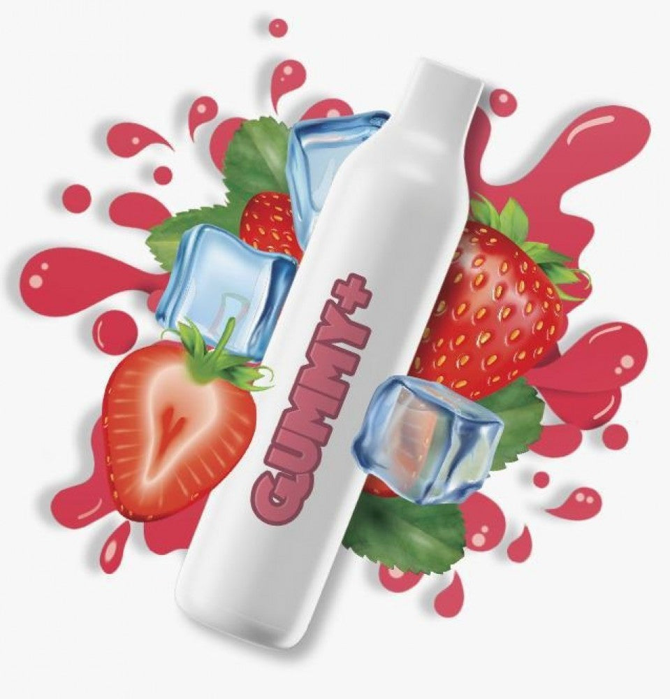 سحبة جاهزة قمي بلس فراولة بارد ايس 2200 موشة Gummy Plus Strawberry ICE Disposable 2200 Puff