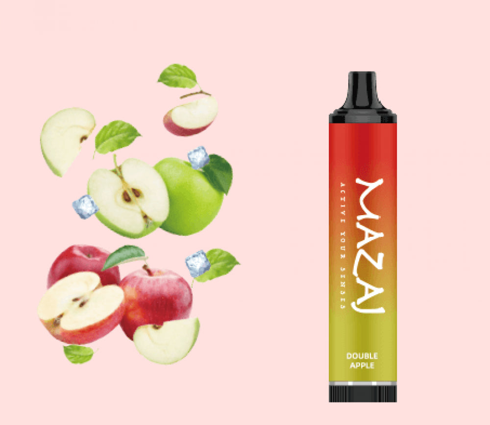 سحبة مزاج 5000 موشة ديموند تفاحتين mazaj Diamond 5000 puffs Double Apple