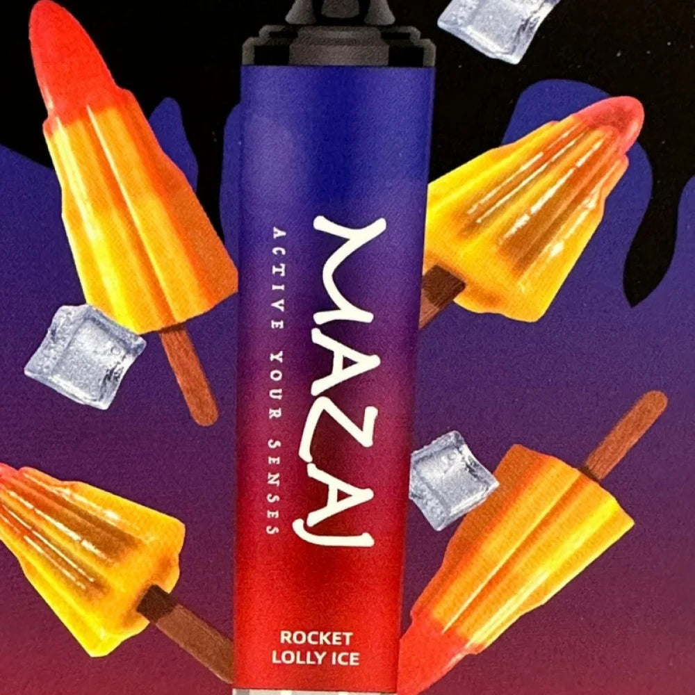 سحبة مزاج 5000 موشة ايس كريم الصاروخ mazaj 5000 puffs Rocket Lolly ICE