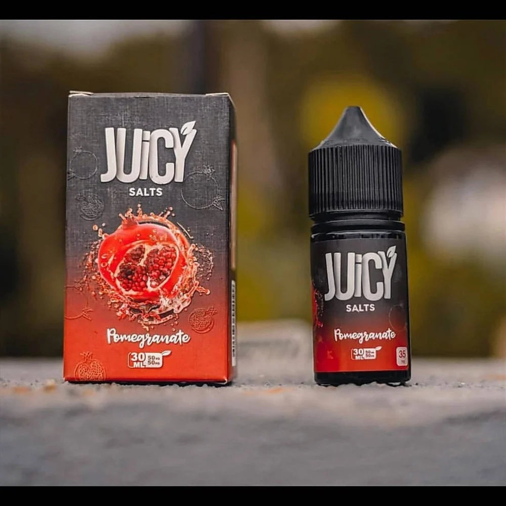 نكهة سولت جوسي رمان الشهيرة juicy salts pomegranate عالم المزاج للفيب