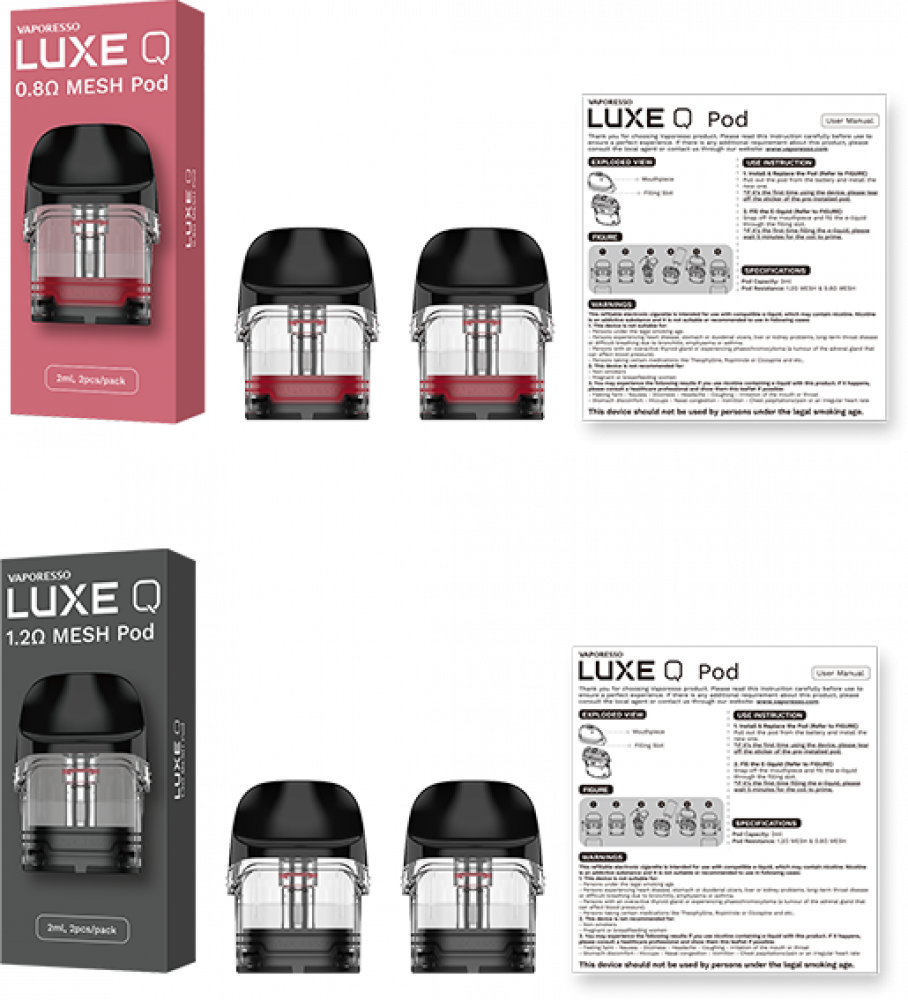 بودات سحبة لوكس كيو VAPORESSO LUXE Q Replacement Pods