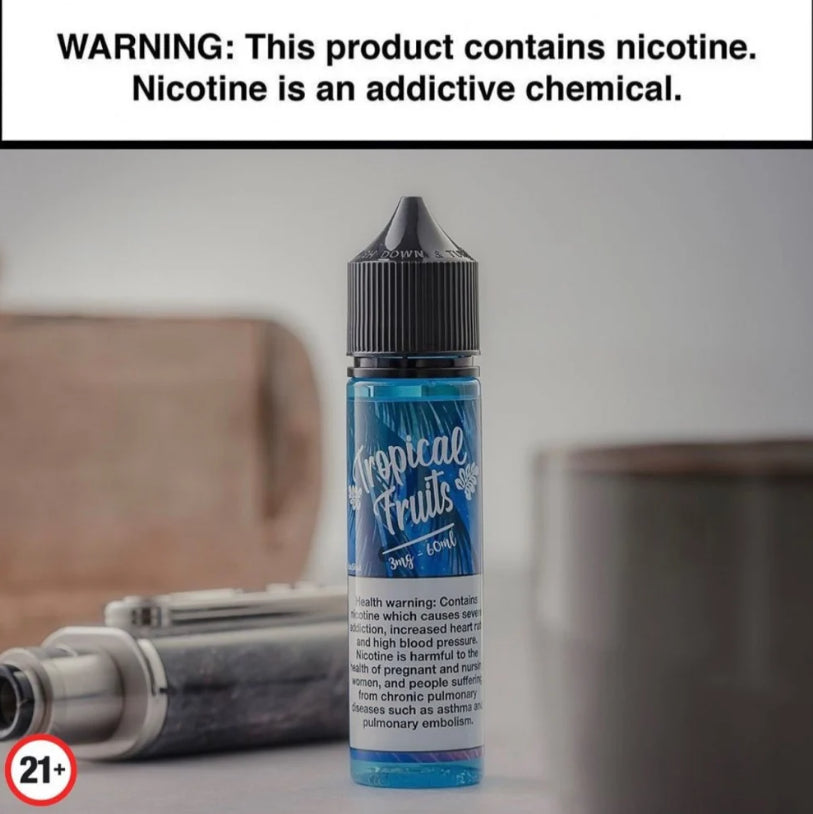 نكهة فيب هاواي دريم الشهيرة أزرق فواكه استوائية Hawaii Dream Blue ICE tropical fruit Vape عالم المزاج للفيب