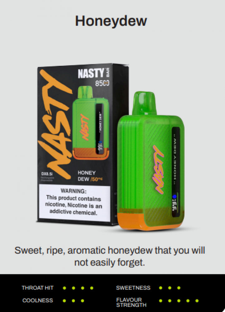 سحبة ناستي بار 8500 موشة مع شاشة Nasty Bar 8500 DX8.5i Disposable Vapes