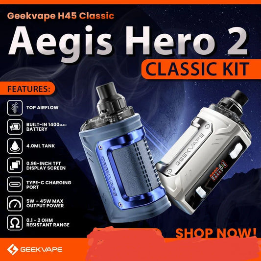 شيشة و سحبه جيك فيب اتش 45 كلاسيك ايجست هيرو   GEEKVAPE H45 Aegis Hero 2 Classic