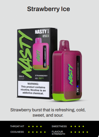 سحبة ناستي بار 8500 موشة مع شاشة Nasty Bar 8500 DX8.5i Disposable Vapes