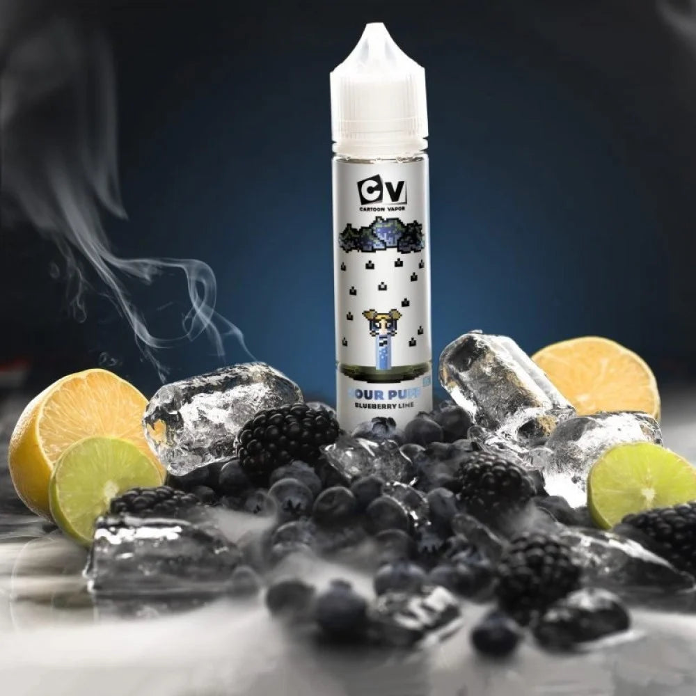 نكهة فيب التوت الأزرق مع الليمون بارد سي في -  CV SOUR PUFF BLUEBERRY LIME ICE نكهات CV