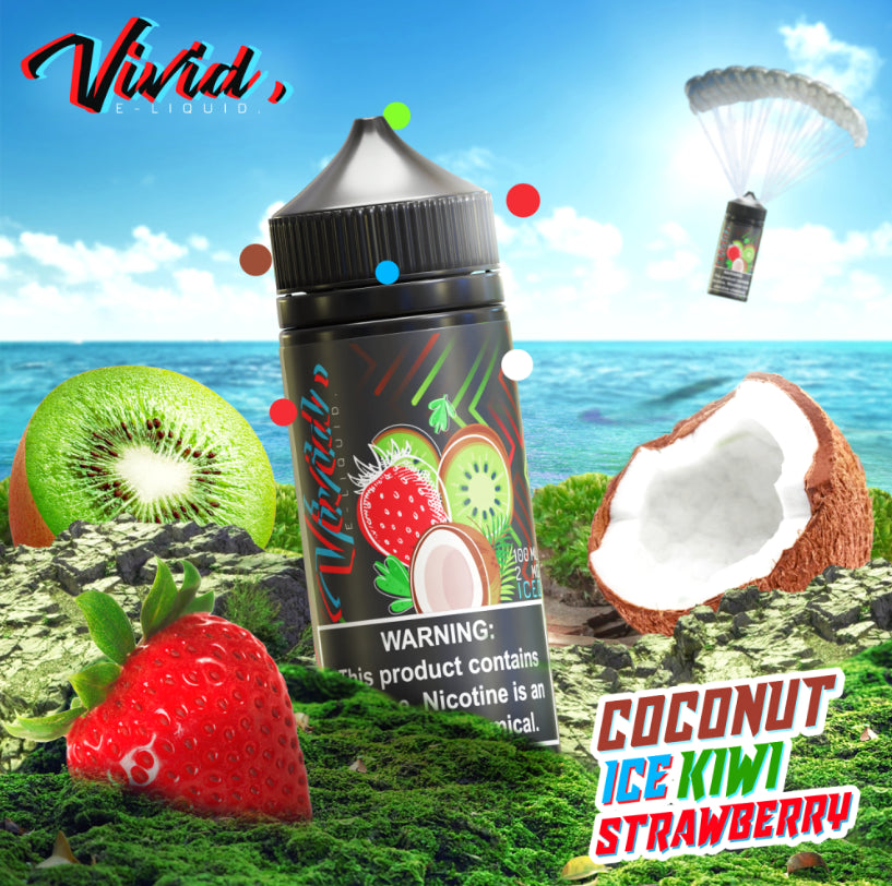 نكهة فيفيد فراولة كيوي جوز هند 100 مل VIVID STRAWBERRY KIWI COCONUT