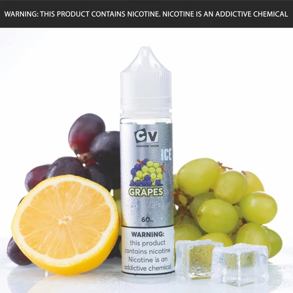 نكهة فيب العنب الأزرق مع قطع الثلج الباردة CV – Mega Grape ICE نكهات CV