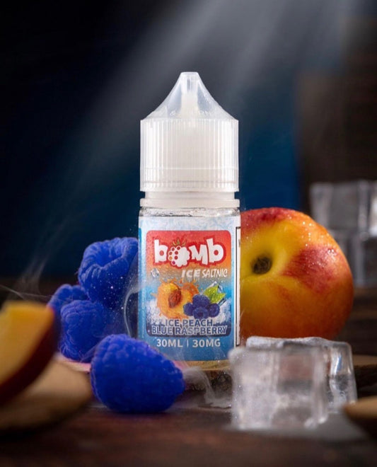 نكهة بومب خوخ توت ازرق ايس سولت اللذيذه BOMB Peach Blue Raspberry Ice Salt