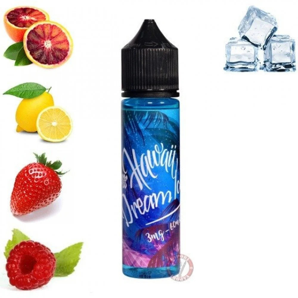 نكهة فيب هاواي دريم الشهيرة أزرق فواكه استوائية Hawaii Dream Blue ICE tropical fruit Vape عالم المزاج للفيب