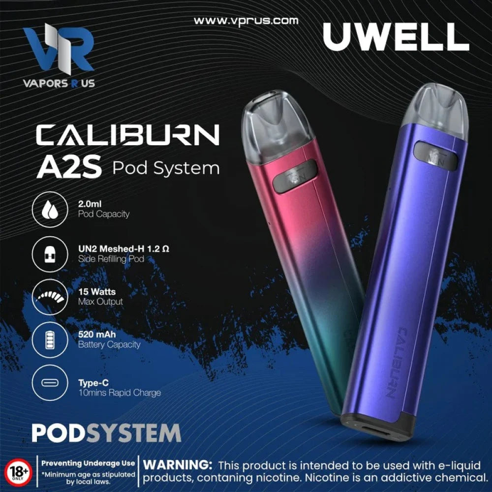 جهاز سحبة كاليبرن A2S اي تو اس من يو ويل Uwell Caliburn A2S Pod System Kit