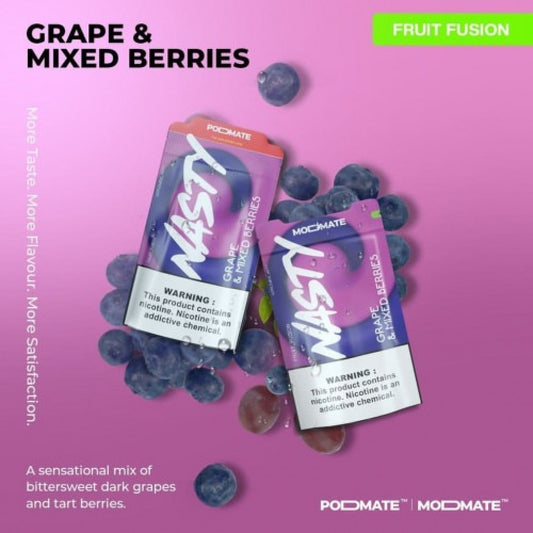 نكهة ناستي مود ميت عنب توت مشكل Nasty PodMate Grape & Mixed Berries