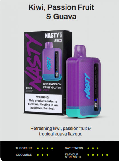 سحبة ناستي بار 8500 موشة مع شاشة Nasty Bar 8500 DX8.5i Disposable Vapes