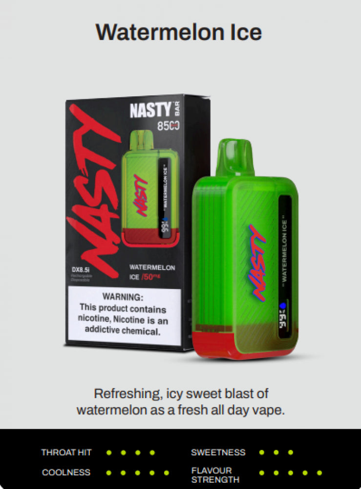 سحبة ناستي بار 8500 موشة مع شاشة Nasty Bar 8500 DX8.5i Disposable Vapes