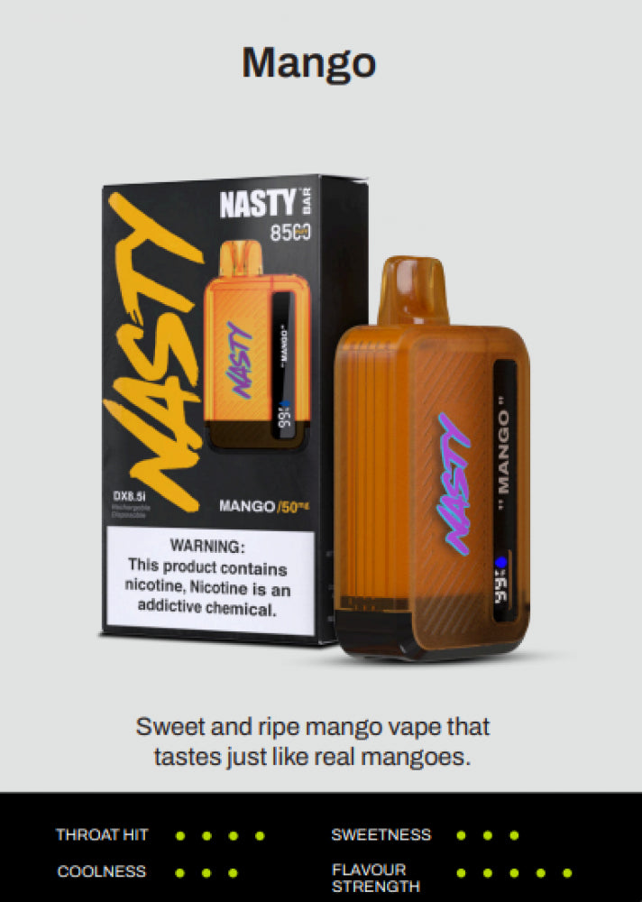 سحبة ناستي بار 8500 موشة مع شاشة Nasty Bar 8500 DX8.5i Disposable Vapes