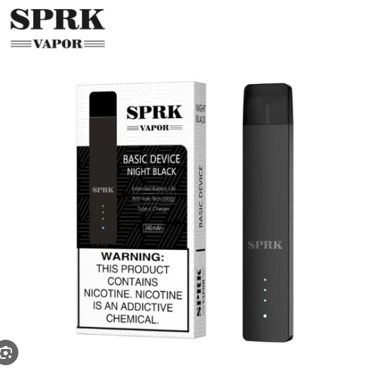 جهاز سبارك فيبر كيت SPRK VAPOR BASIC POD SYSTEM باللون الأسود Night Black جهاز سبارك فيبر كيت SPRK VAPOR BASIC POD SYSTEM باللون الأسود Night Black