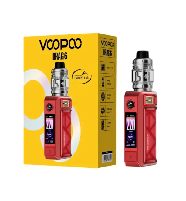 جهاز فوبو دراق 6 VOOPOO DRAG 6 220W فيب بخطوط تصميم واضحة