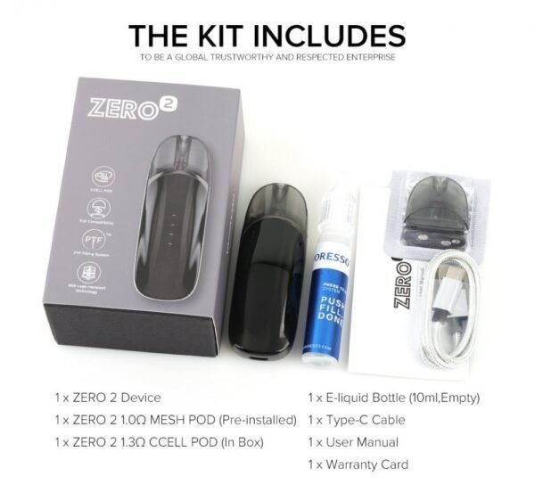 جهاز فيب Vaporesso Renova ZERO 2 مع العلبة والملحقات المرفقة