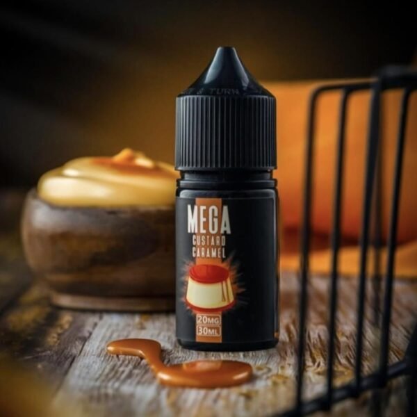 زجاجة نكهة ميقا كاسترد كراميل Mega Custard Caramel سولت نيكوتين 30 مل