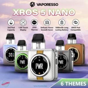 سحبة فابريسو اكس روز 5 نانو Vaporesso XROS 5 Nano بشاشة لمس سحبة فابريسو اكس روز 5 نانو Vaporesso XROS 5 Nano بشاشة لمس