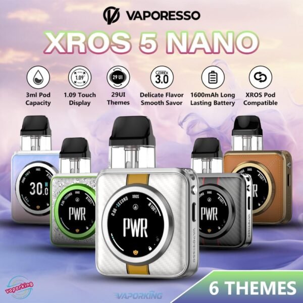 سحبة فابريسو اكس روز 5 نانو Vaporesso XROS 5 Nano بشاشة لمس سحبة فابريسو اكس روز 5 نانو Vaporesso XROS 5 Nano بشاشة لمس