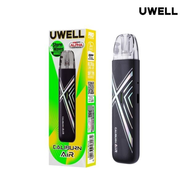 سحبة كاليبرن اير من يو ويل UWELL Caliburn Air باللون الأسود Shadow Black سحبة كاليبرن اير من يو ويل UWELL Caliburn Air باللون الأسود Shadow Black