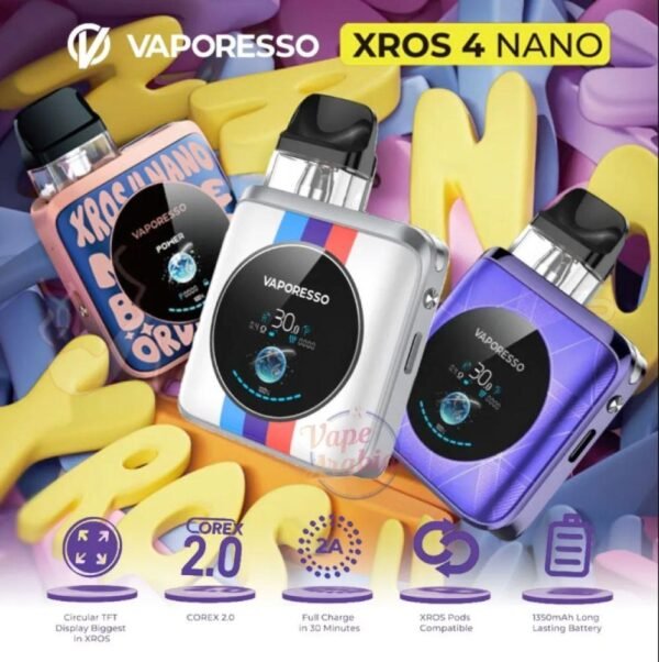 سحبة كروس 4 نانو من فابريسو Xros 4 Nano Vaporesso سحبة كروس 4 نانو من فابريسو Xros 4 Nano Vaporesso