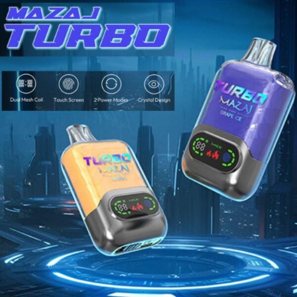 سحبة مزاج تيربو 15000 سحبة Mazaj Turbo بشاشة رقمية وزر تحكم باللمس سحبة مزاج تيربو 15000 سحبة Mazaj Turbo بشاشة رقمية وزر تحكم باللمس