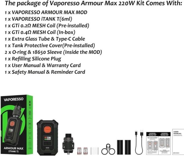 صورة شيشة فابريسو ارمور ماكس 220 واط Vaporesso Armour Max