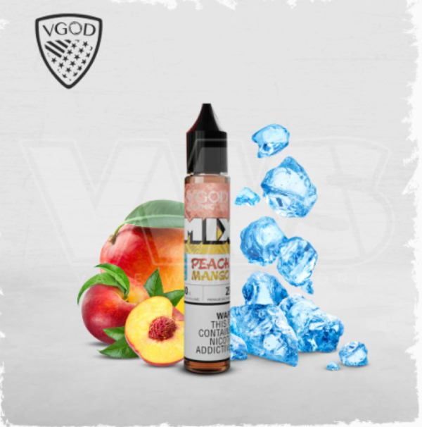 صورة نكهة سولت فيقود خوخ مانجو ايس VGOD MIX Iced Peach Mango SaltNic صورة نكهة سولت فيقود خوخ مانجو ايس VGOD MIX Iced Peach Mango SaltNic