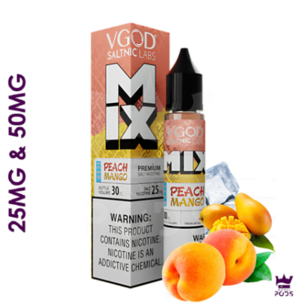 صورة نكهة سولت فيقود خوخ مانجو ايس VGOD MIX Iced Peach Mango SaltNic صورة نكهة سولت فيقود خوخ مانجو ايس VGOD MIX Iced Peach Mango SaltNic
