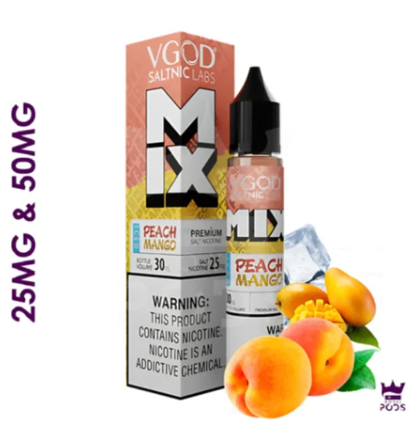 صورة نكهة سولت فيقود خوخ مانجو ايس VGOD MIX Iced Peach Mango SaltNic صورة نكهة سولت فيقود خوخ مانجو ايس VGOD MIX Iced Peach Mango SaltNic