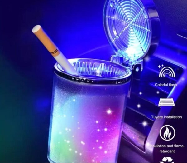 طفاية سجائر للسيارة بإضاءة LED ملونة مثبتة على فتحة التكييف طفاية سجائر للسيارة بإضاءة LED ملونة مثبتة على فتحة التكييف