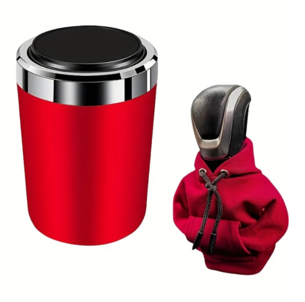 طفاية سجائر للسيارة مع غطاء لمقبض التروس أنيقين باللون الأسود طفاية سجائر للسيارة مع غطاء لمقبض التروس أنيقين باللون الأسود