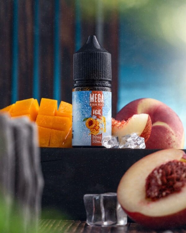 عبوة سولت ميجا مانجو خوخ بارد 30 مل Mega Mango Peach Ice Salt بتركيز 30 و50 مج