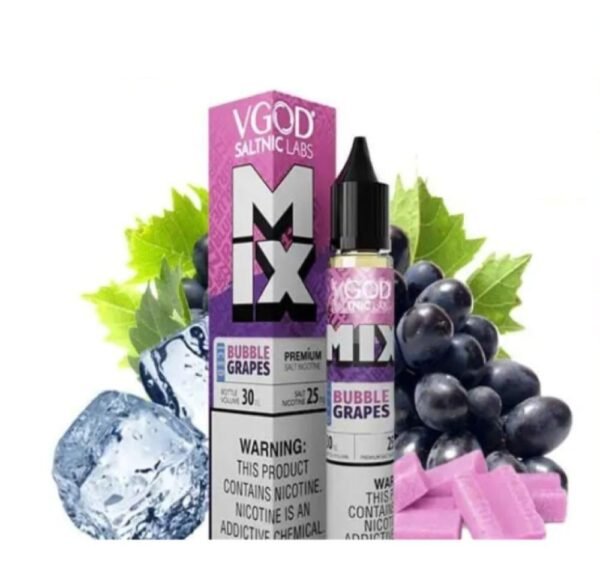 عبوة نكهة سولت فيقود علكة عنب ايس VGOD Mix Iced Bubble Grapes