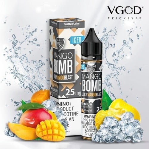 عبوة نكهة سولت فيقود مانجو ايس Bomb Mango VGOD ICED عبوة نكهة سولت فيقود مانجو ايس Bomb Mango VGOD ICED