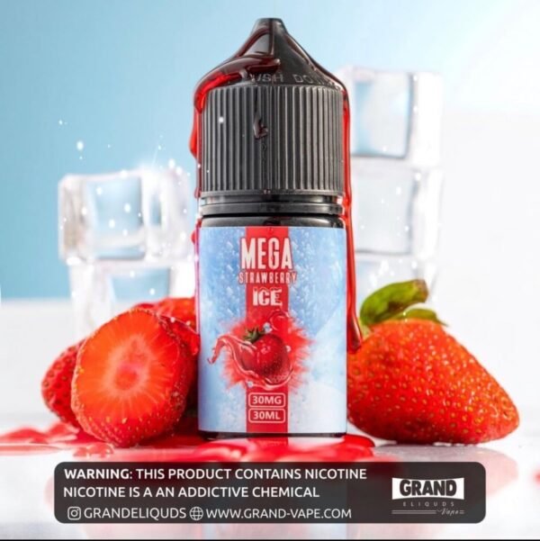عبوة نكهة سولت ميجا فراولة ايس Mega Strawberry Ice Salt سعة 30 مل