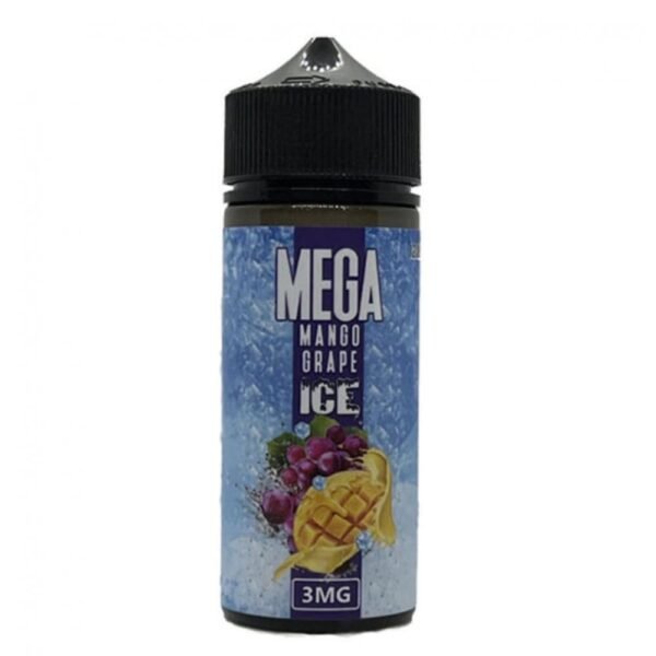 عبوة نكهة ميجا مانجو عنب ايس 120 مل MEGA Mango Grape ICE بتركيز 3 مج