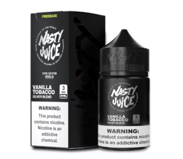 عبوة نكهة ناستي سيلفر بلند توباكو فانيلا Nasty Silver Blend Tobacco سعة 60 مل