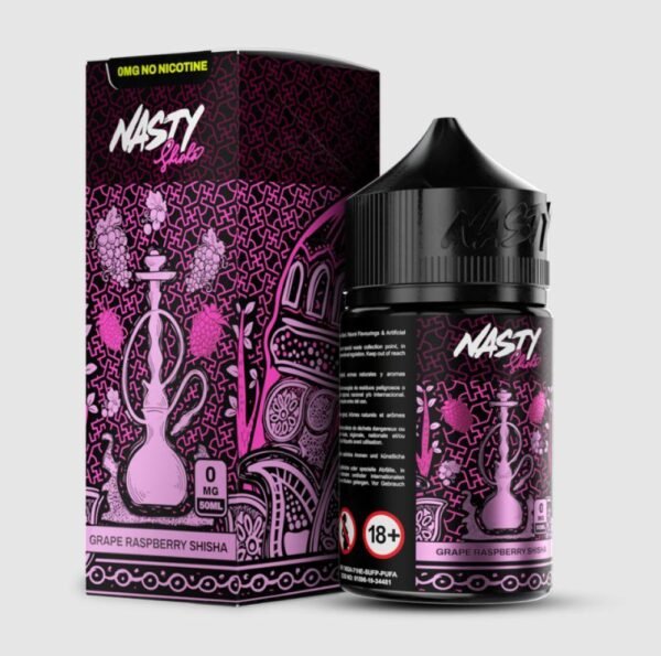 عبوة نكهة ناستي شيشة عنب وتوت Nasty Shisha Grape Raspberry سعة 60 مل عبوة نكهة ناستي شيشة عنب وتوت Nasty Shisha Grape Raspberry سعة 60 مل