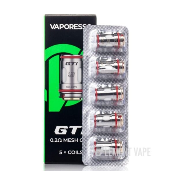 كويلات VAPORESSO GTI شبكة استانلس ستيل بخمسة قطع بغطاء شفاف كويلات VAPORESSO GTI شبكة استانلس ستيل بخمسة قطع بغطاء شفاف