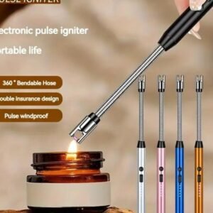 ولاعة كهربائية طويلة فضية قابلة للشحن عبر USB لإشعال الفحم والشموع ولاعة كهربائية طويلة فضية قابلة للشحن عبر USB لإشعال الفحم والشموع