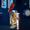 ولاعة كهربائية معدنية برسومات نمر وتنين مع قوس مزدوج ومؤشر LED للبطارية ولاعة كهربائية معدنية برسومات نمر وتنين مع قوس مزدوج ومؤشر LED للبطارية