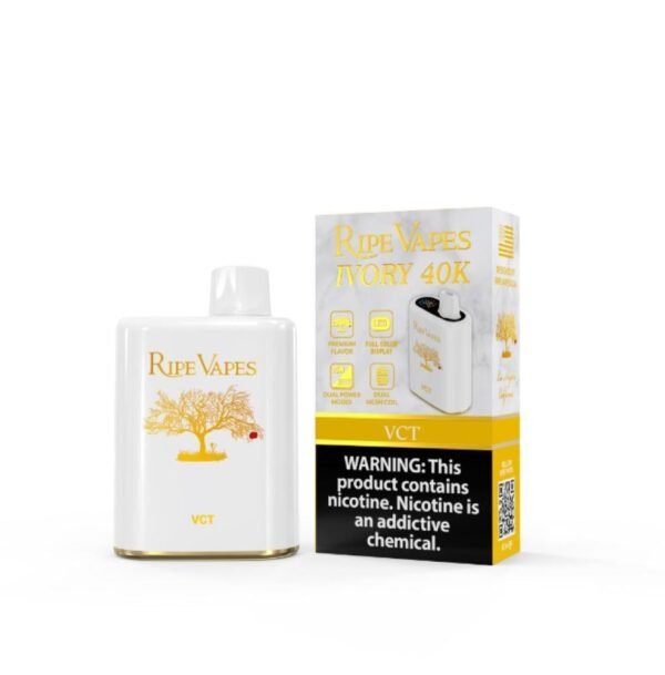 سحبة ايفوري من رايب فيب 40 الف موشة VCT Ripe Vapes IVORY 40K Puff Disp سحبة ايفوري من رايب فيب 40 الف موشة VCT Ripe Vapes IVORY 40K Puff Disp