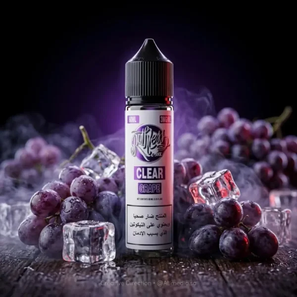 عبوة نكهة روثلس عنب Ruthless Clear Grape 60 مل بتركيز نيكوتين 3 مج عبوة نكهة روثلس عنب Ruthless Clear Grape 60 مل بتركيز نيكوتين 3 مج